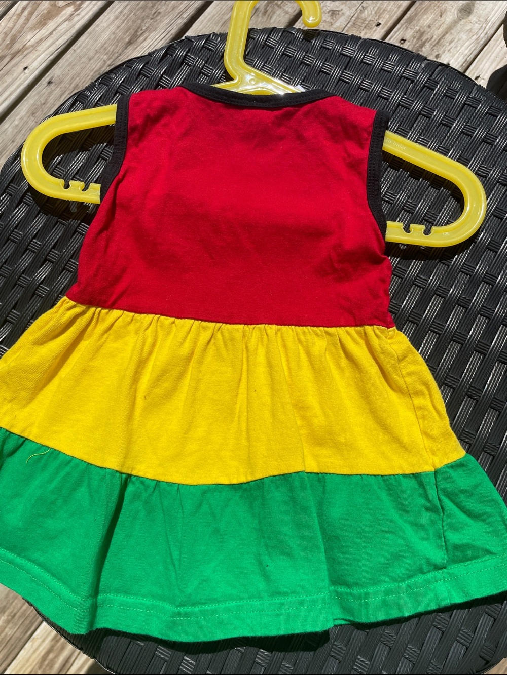 🇯🇲❤️💛💚 One Love Rasta Baby Girl DressRed Yellow Green Reggae Dress Size 12M - Picture 4 of 10